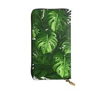 XDHFFJUCK Monstera Deliciosa Banana Palm Portafoglio in pelle elegante portafoglio da uomo con fermasoldi, portafoglio pieghevole, porta carte, portafoglio da viaggio, portafoglio elettronico, tasca
