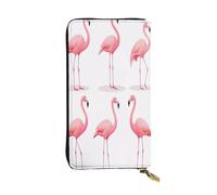XDHFFJUCK Portafogli in pelle bianca con fenicotteri eleganti da uomo, con fermasoldi, portafoglio pieghevole, porta carte, banconote, portafoglio da viaggio, portafoglio elettronico, tasca per carte