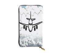XDHFFJUCK Portafoglio da uomo in pelle con aereo che vola, elegante portafoglio con fermasoldi, portafoglio pieghevole, porta carte, banconote, portafoglio da viaggio, portafoglio elettronico, tasca