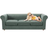 XDKS 3 Posti Chesterfield Copridivano Jacquard Copripoltrona Divano con 3 Sedile Copri Cuscino Protettore, Copri Divano Antigraffio per Cani e Domestici