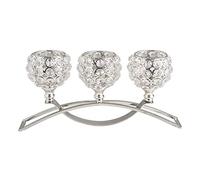 XDLEDMKIZ Candelabro in Cristallo a 3 Bracci, Ornamento da Tavolo per Matrimonio, candeliere in Argento