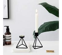 XDLEDMKIZ Candele da Tavolo, Applique per Candele, retrò, Decorazioni, 2 portacandele triangolari in Metallo, portacandele in Ferro battuto, Decorazione da Tavolo per Matrimoni e c