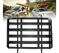 XDLYWUZIQ Portapacchi Tetto Auto Universale Portabagagli Auto in Metallo Bagagliaio Tetto Cestello Porta pacchi Universale per Auto portatutto in Alluminio,Black-55X39.3inch