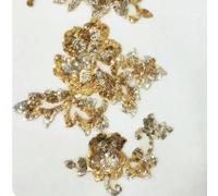 XDMING 4 Pezzi/Lotto Blu Paillettes Fiore Ricamo Pizzo Patch Fai da Te Cucito Panno Applique Collare Toppe Decorazione del Vestito