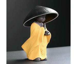 XDMING Colino da tè Creativo in Ceramica a Forma di Piccolo Monaco, colino da tè Che perde, Set da tè Kung Fu per la casa, Accessori per la Decorazione della Cerimonia del tè