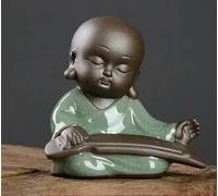 XDMING creatività Ornamenti per Animali da tè in Argilla Viola Piccola Statua di Monaco Statuina da tè Fatta a Mano Set da tè Boutique Decorazione Accessori Artigianato