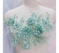 XDMING Toppe Ricamate con Fiori in Pizzo Verde da Cucire su Vestiti, Abiti, Applicazioni in Chiffon, riparazioni Artigianali