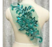 XDMING Toppe Ricamate con Fiori in Pizzo Verde da Cucire su Vestiti, Abiti, Applicazioni in Chiffon, riparazioni Artigianali