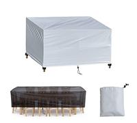XDMYGTT Copertura per mobili da Giardino,100x60x85cm Copertura Tavolo Giardino Esterno,Rettangolare420D Oxford Telo Copri Protettivo Mobili da Giardino Impermeabile,Copertura Anti-UV -Argento