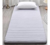 XDone Materasso a pavimento, singolo, ispessito, 5 cm, morbido, tatami giapponese, portatile, arrotolabile, letto pieghevole, per casa e campeggio (grigio, 90 x 190 cm)