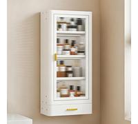 XDOPIRRS Mobile da Parete per Bagno con Cassetti, Mobile Espositivo da Parete per Cucina a Più Livelli, Adatto per Soggiorno, Camera da Letto, Cucina e Bagno(White 4-Tier,30cm/11.8in)