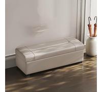 XDOPIRRS Panca Contenitore da Interno, Pouf Rettangolare Vera Pelle per Soggiorno e Camera da Letto, Cassapanca Imbottita con Cerniera Z, Scarpiera Ingresso(B,160cm/63in)