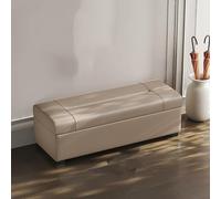 XDOPIRRS Panca Contenitore da Interno, Pouf Rettangolare Vera Pelle per Soggiorno e Camera da Letto, Cassapanca Imbottita con Cerniera Z, Scarpiera Ingresso(I,120cm/47.2in)