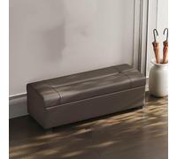 XDOPIRRS Panca Contenitore da Interno, Pouf Rettangolare Vera Pelle per Soggiorno e Camera da Letto, Cassapanca Imbottita con Cerniera Z, Scarpiera Ingresso(K,120cm/47.2in)