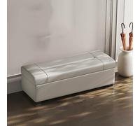 XDOPIRRS Panca Contenitore da Interno, Pouf Rettangolare Vera Pelle per Soggiorno e Camera da Letto, Cassapanca Imbottita con Cerniera Z, Scarpiera Ingresso(F,160cm/63in)