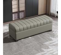 XDOPIRRS Panchetta imbottita con contenitore, panca da camera da letto con spazio contenitivo, panca da ingresso, sgabello in legno e pelle con vano interno - Adatta a diversi ambienti(F,80cm/31.5in)