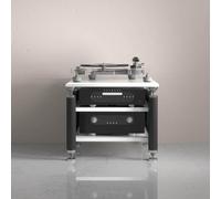 XDOPIRRS Supporti per supporti AV, rack audio, supporti stereo con piedini ammortizzanti, torri portaoggetti per DVD, adatti per lettori CD e DVD, console di gioco e decoder TV.(White+black,3floor)