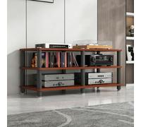 XDOPIRRS Supporto Audio Stereo AV Multimediale Angolare a 1/2/3/4 Livelli, Scaffale Aperto in Legno per Impianti Audio, Design a Doppia Fila, Adatto per Casa, Ufficio e Home Cinema(B,3rd Floor)