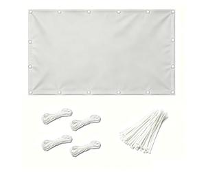 XDPBLM Frangivisto Balcone - 3.5x1.2M/350x120CM Grigio chiaro - Copri Ringhiera, Schermo Privacy Anti-UV 95%, Telo Recinzione per Balcone Terrazza Giardino Cortile, con Occhielli e Fascette