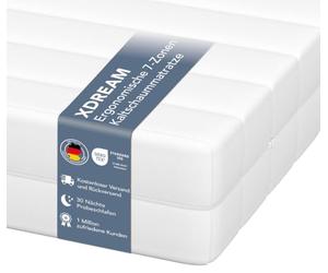 XDREAM Pure - Materasso ortopedico in memory foam certificato Öko-Tex, 160 x 200 cm, H2, grado di durezza 2