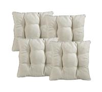 XDREAM Set di 4 cuscini per sedia, colore beige, comodi cuscini per cucina, sala da pranzo e sedie da giardino, certificati Öko-Tex, prodotti secondo gli standard di qualità tedeschi, 38 x 38 x 6 cm