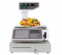 XDRGOOIUY Bilancia Digitale per calcolo dei Prezzi, Bilancia per Stampa Etichette, Bilancia Digitale per Peso e Prezzo, per supermercati, Negozi di Frutta, Snack Bar, Negozi al Dettaglio, macelleria