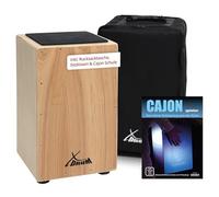 XDrum Cajon Primero Natur - Cassa da tamburo in orsa a zaino e scuola - Cassa da tamburo con suono snare - Cassa in legno con gigbag