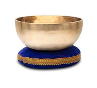 XDrum Campana Tibetana Terapeutica Nota E per Chakra Plesso Solare (Manipura) - Ø 24 cm, 1600 g, bronzo fatto a mano in India, con cuscino abbinato.