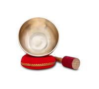 XDrum Ciotola Armonica G, completa, accordata su nota G per Chakra gola (Vishuddha), Ø 16,5 cm, 700 g, bronzo fatto a mano India, con cuscino e battente.