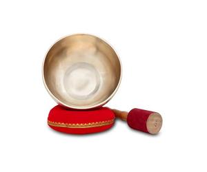 XDrum Ciotola Armonica G, completa, accordata su nota G per Chakra gola (Vishuddha), Ø 16,5 cm, 700 g, bronzo fatto a mano India, con cuscino e battente.