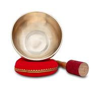 XDrum Ciotola Sonora Terapeutica D/1000g - Ciotola Battuta a Mano per Chakra Sacrale (Svadhisthana) - Nota D - Ø 18,5 cm - 1000 g - Set con Cuscino & Bacchetta