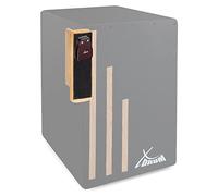 XDrum CK-M Cajon Kastagnette Medium Set - Kastagnette in legno - fascia a strappo sul retro - versione media = tono medio-alto - set risparmio con supporto accessori Cajon incluso