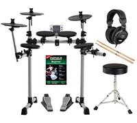 XDrum DD-400 Set Completo E-Drum Con Cuffie, Sgabello, 4 Pad Per Batteria | 3 pad per piatti, pedale hi-hat e pedale cassa, modulo sonoro con 108 voci, 10 kit preset, 40 brani, MIDI Out