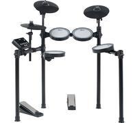 XDrum DD-460C E-Drum Kit - Batteria elettronica compatta - 25 kit e 15 brani - Mesh Heads - Kick Controller - Piatti a 2 zone - Nero