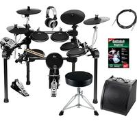 XDrum DD-520 PLUS SET 2 E-Drum Set (batteria elettronica, con monitor attivo incluso cavo, sgabello, cuffie, bacchette e pedale, 458 suoni, USB) nero