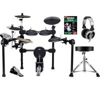 XDrum DD-520 SET 1 E-Drum Set (batteria elettronica con sgabello, cuffie, bacchette e pedale, 458 suoni, USB) nero