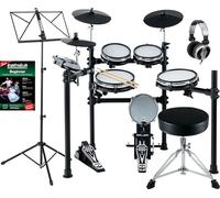 XDrum DD-530 Batteria Elettronica con 3 Piatti, 4 Pad Mesh Head, 1 Pad Kick, Rack, 45 Drumkit, 455 Suoni. Include sgabello, cuffie, scuola e leggio.
