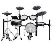 XDrum DD-650 Mesh E-Drum Kit - batteria elettronica con vera HiHat - pad rullante 14" e pad cassa 14" in legno - 720 suoni, 20 preset e 20 kit utente - incluso rack - Black Sparkle