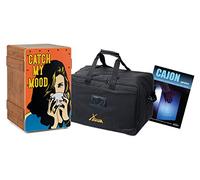 XDrum Design Series Cajon “Catch my mood” Set - Cajon design con stampa Pop Art - Bass Port integrato - Corpo in HPL effetto cassetta per banane - Effetto snare - incl. borsa e scuola di cajon