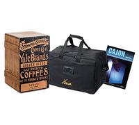 XDrum Design Series Cajon “Coffee” Set - Cajon Designer con stampa vintage - Bass Port integrato - Corpo in HPL effetto cassa di banane - Effetto rullante - incl. borsa e scuola di cajon
