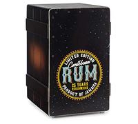 XDrum Design Series Cajon “Rum” - Cajon di design con stampa vintage - Bass port integrato - Corpo in HPL con effetto cassa di banane - Snare-teppich fissato