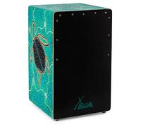 XDrum Design Series Cajon “Turtle” - Cajon da designer dipinta a mano con tartarughe in Dot Art - Porta bassi integrato - Corpo in HPL (High Pressure Laminate) - Snare fissa installata