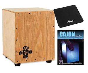 XDrum Junior Cajon Peruana Ash Set - alto 7 cm, quindi perfetto per bambini - in orsa con tracolla - con cuscino per seduta e scuola