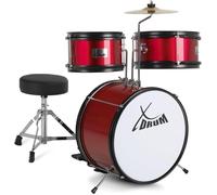 XDrum Junior KIDS Batteria incl. Scuola - Batteria Compatta per Bambini - Per Bambini da 3 a 5 Anni - Montaggio Facilissimo - Con Scuola, Sgabello, Bacchette & Chiave di Accordatura - Rossa
