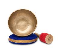 XDrum Omshanti Ciotola Sonora 22 cm Set Completo - Peso: 1500g - fatto a mano in India - ideale per meditazione e terapie - include cuscino e battente abbinati