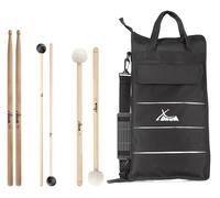 XDrum Orchestra Large Starter Set, Bacchette, Spessore: 5A, 5 cm, 8 cm | Lunghezza: ca. 405 mm, Diametro: ca. 16 mm, Punta: legno, a goccia, Materiale: acero, Superficie antiscivolo, 5 cm, 8 cm