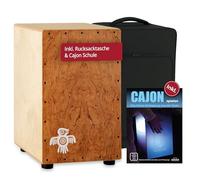 XDrum PERC CP-482 Cajon Peruana Hardwood Set (Set incl. Cajon con corpo in betulla & effetto snare, borsa zaino abbinata per trasporto e conservazione sicuri e scuola di cajon per principianti)
