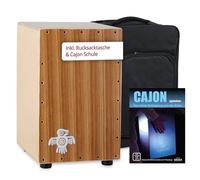 XDrum PERC CP-484 Cajon Peruana Zebrano Set (Set in ajon con corpo in betulla & effetto snare, borsa zaino abbinata per trasporto e conservazione sicuri e scuola di cajon per principianti)