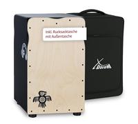 XDrum Pro Cajon Peruana Ash (2 pelli in betulla e frassino, funzione snare On/Off sul lato betulla, 50 cm di altezza, inclusa borsa zaino)