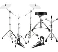 XDrum-Pro5S Hardware Pack 6 pezzi (2 x supporti per piatti a braccio, supporto per rullante, sgabello per batteria, pedale singolo, macchina HiHat)